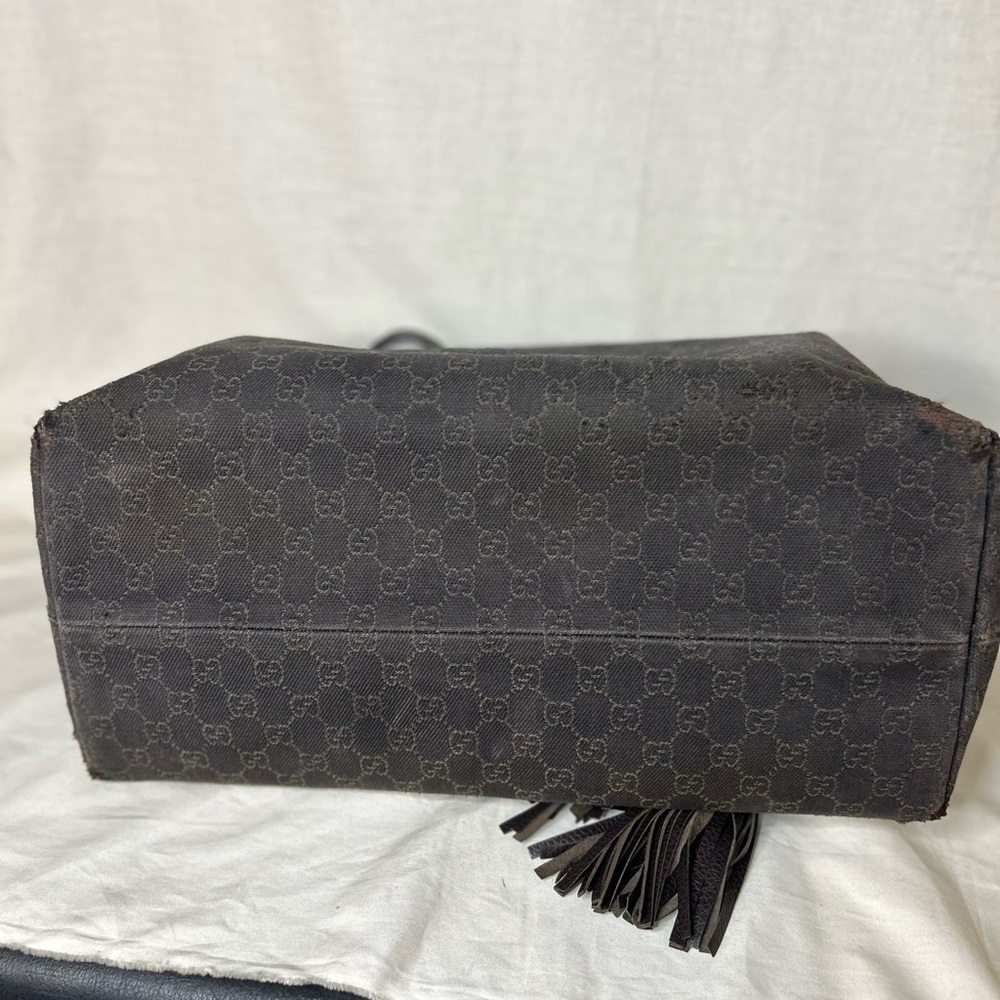 👜 Gucci Bamboo Tassel GG Canvas Tote Bag – Brown  SEE ADDITIONAL LISTING - Picture 8 of 16